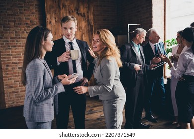 Photo of business people collaboration speak communicate drink fresh coffee spacious office indoors - Powered by Shutterstock