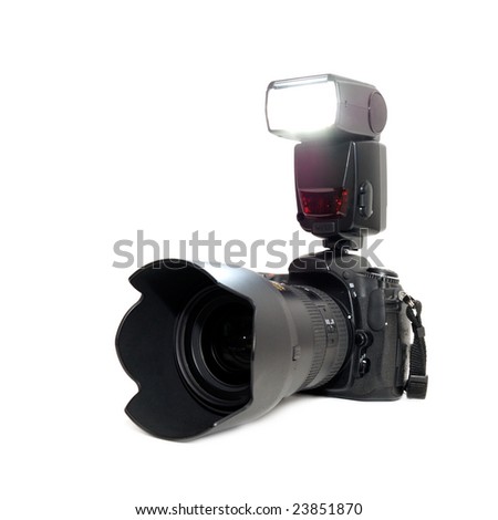 photo camera isolated on a white background