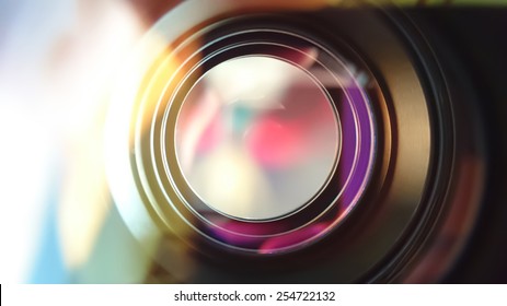 Photo Camera Lens Diaphragm Open Reflection Stock Photo 254722132 ...