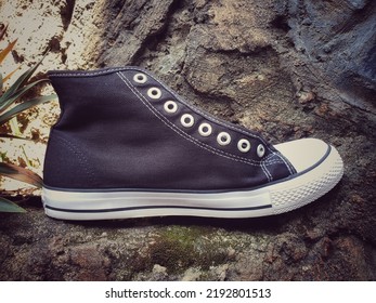 Photo Of A Canvas Shoe That Is Dried In The Sun