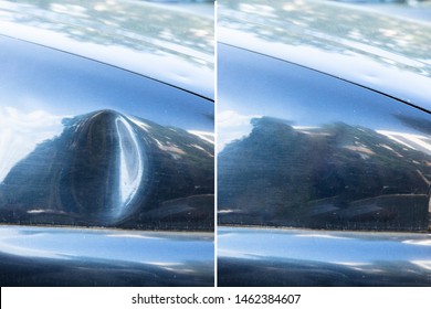 Photo of car dent repair before and after