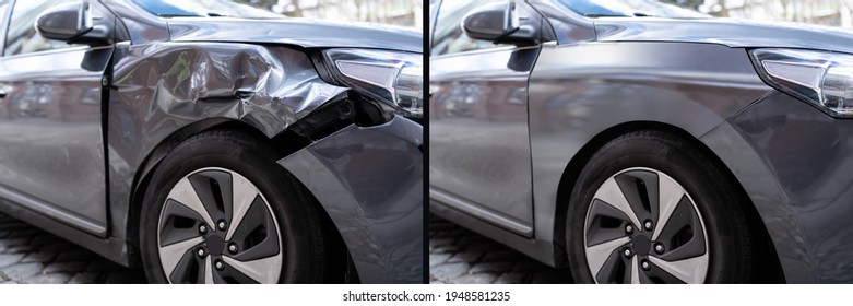 Photo Of Car Dent Repair Before And After - Shutterstock ID 1948581235