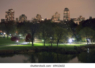 Photo  Of Central Park In NYC Taken At Night.