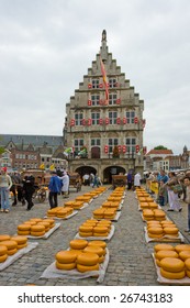 Photo of Cheese on market in Alkmaar Holland