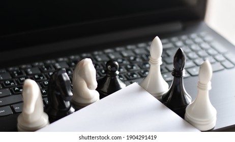 photo of chess pieces on the computer