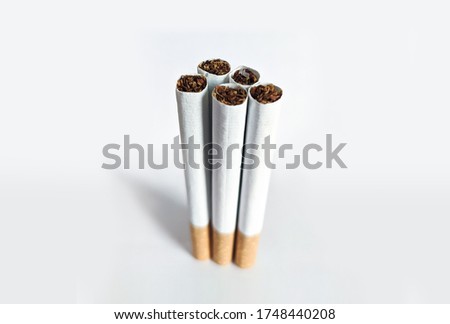 A Photo of cigarette smoking with white background 