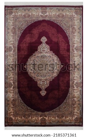 Photo of a classic patterned machine carpet on a white background
