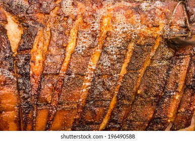 Photo closeup fried pork skin,macro