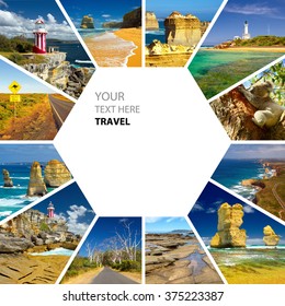 Photo Collage Australia. Great Ocean Road And 12 Apostles. Travel Concept