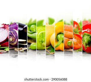 Photo Of Colorful Vegetable Mix With White Space For Text