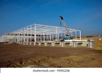 Photo Of Construction Site Of Modern Warehouse