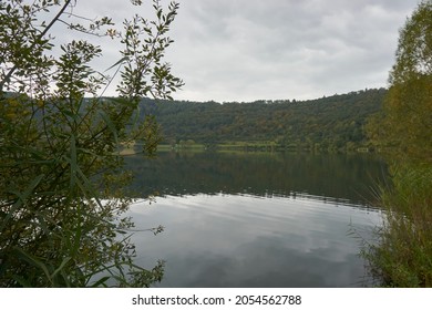 Photo Of A Crater Lake, Maar In Autumn In Germany