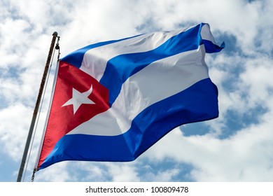 Photo of Cuban Flag in the wind,