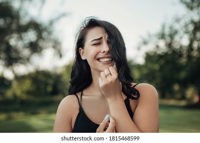 Photo Of Depressed Lady Long Hairdo Disappointed Crying Desperate Raise Arms Unfair Life Grief Bad Terrible Faith