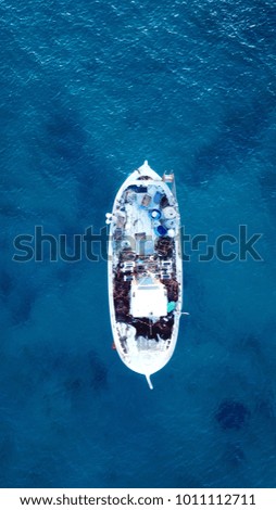 Similar – Image, Stock Photo Aerial Drone View Of Old Shipwreck Ghost Ship Vessel