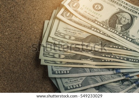 Photo of Dollar bills. Background of dollar bills.