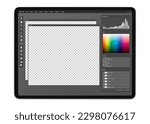 Photo editor user interface on tablet computer