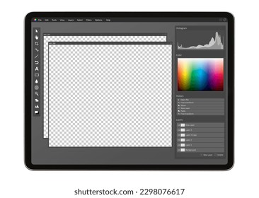 Photo editor user interface on tablet computer - Shutterstock ID 2298076617