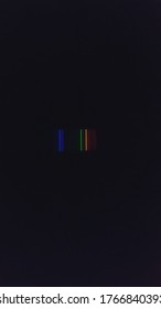 Photo Of The Emission Spectrum Of Several Atoms. Hydrogen, Helium And Sodium. 