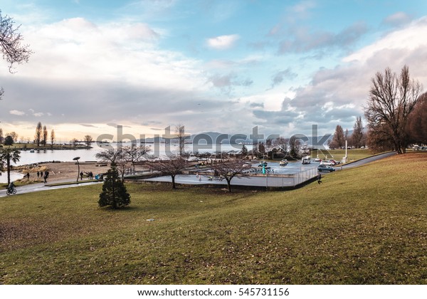 Photo of\
English Bay Beach Park in Vancouver,\
Canada