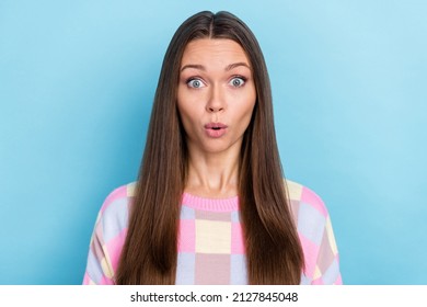 Photo Excited Funny Surprised Lady Open Stock Photo 2127845048 ...