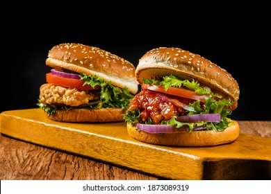 Photo of fast food fried chicken burger