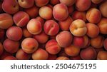 photo featuring a pattern full of vibrant, juicy peaches arranged in a visually striking and repetitive composition