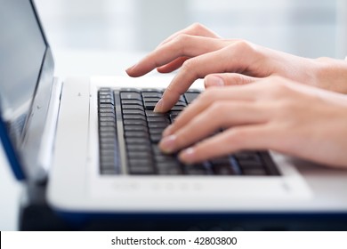 Photo Of Female Hands Typing A Letter On The Laptop