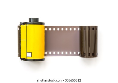 Photo Film In Cartridge Isolated On White