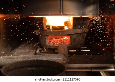 Photo of fire charcoal in charcoal stove use for Boiled water for cooking food.