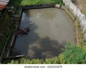 A Photo Of A Fish Farm Pond Photographed From Above.