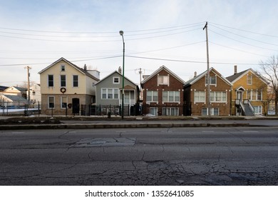 Photo Of Five Row Houses Along Western Avenue In Brighton Park Chicago