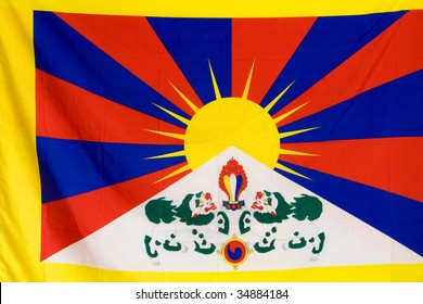 Photo of the flag of Tibet - symbol of freedom