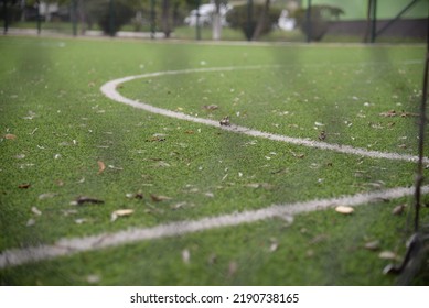 Photo Of A Football Field Behind A Net, Lines On A Football Field, Football Field Goal, Football Field Goal Net Soccer Game