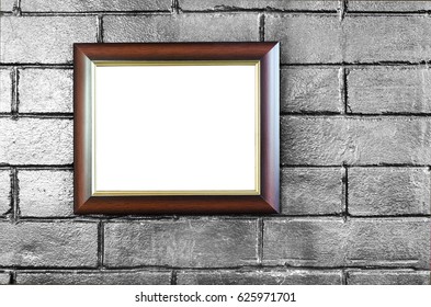 Photo Frame Cadre On Brick Wall