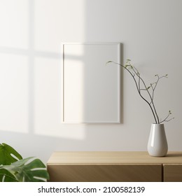 Photo Frame Or Canvas In Portrait Blank White Mockup That You Can Use To Showcase Your Art Or Photo