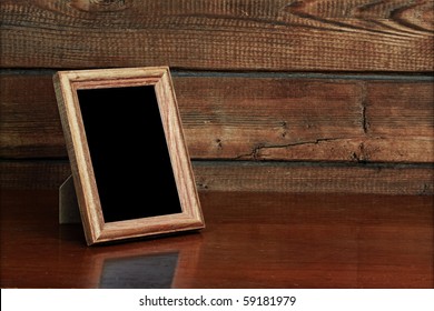 Photo Frame On Old Table