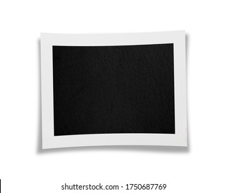 Photo Frame Paper Vintage White And Black. Old Empty Border To Family Album. Isolated With Clipping Path