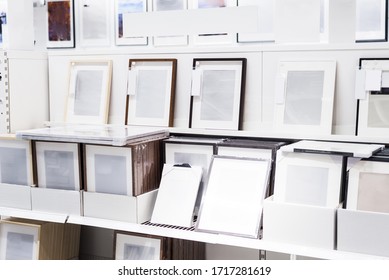 Lot Of Photo Frames In Super Market Shelf