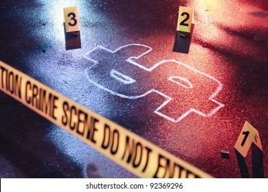 Photo Of A Fresh Crime Scene With Money As A Victim