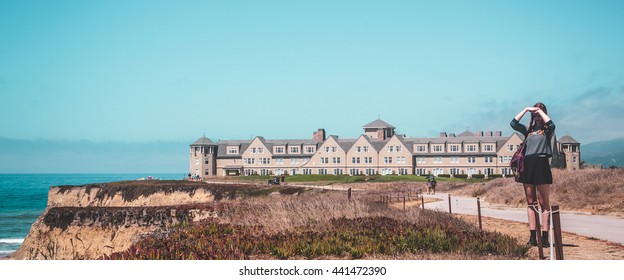 Photo Of Girl In Front Of Ritz Carlton In Half Moon Bay In California