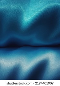 Photo Of Glossy Blue Cloth Surface.