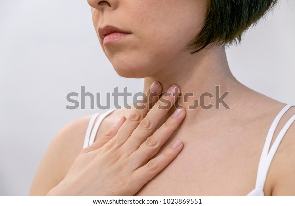 Photo Goitre On Womans Body Isolate Stock Photo 1023869551 Shutterstock