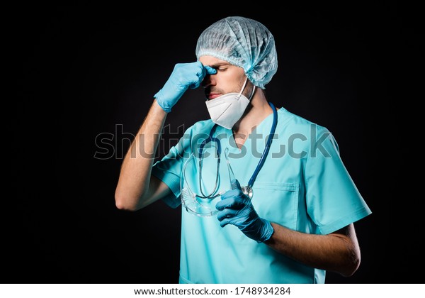 Doctor in Scrubs Wearing Mask MM223