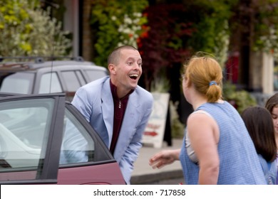 Photo Of A Guy Happy To See Someone