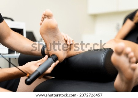 Similar – Image, Stock Photo A physiotherapist performs a facial acupuncture session on her patient to tone the muscles of the face