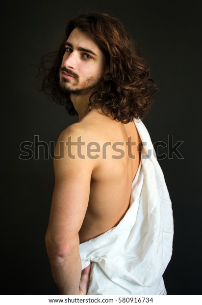 Photo Handsome Guy Curly Hair White Stock Photo Edit Now