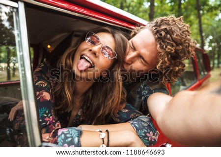 Similar – Image, Stock Photo Women Hipster Hippie Forest Sun