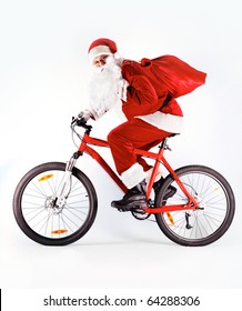 santa riding a bike