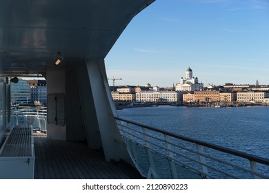 A photo of the Helsinki skyline taken from the deck of a cruise ship.  - Powered by Shutterstock